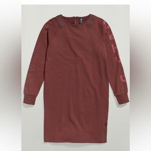 G-Star Long Sleeve Maroon Sweatshirt Dress size S, 100% cotton